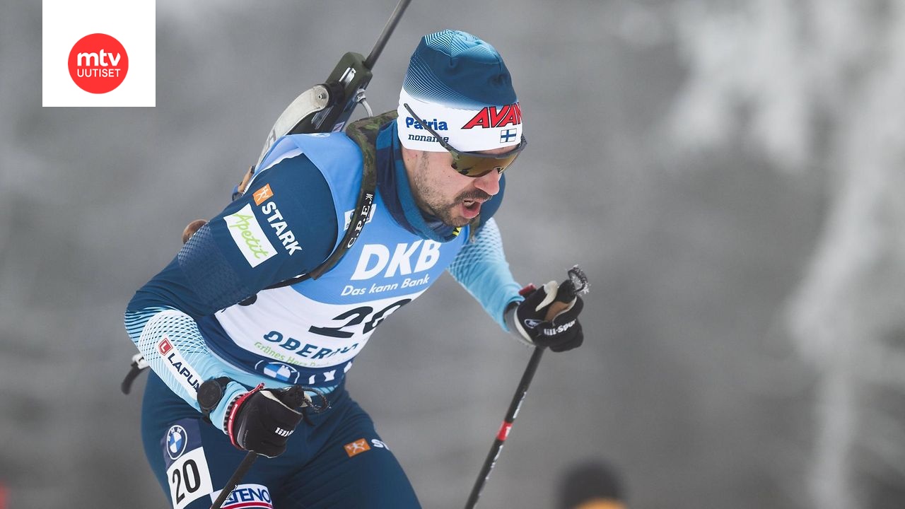 Olli Hiidensalo ampumahiihti hienon avausosuuden viestissä.