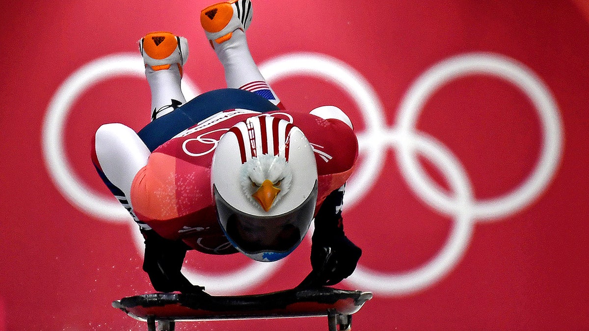 Katie Uhlaender competes at Olympics