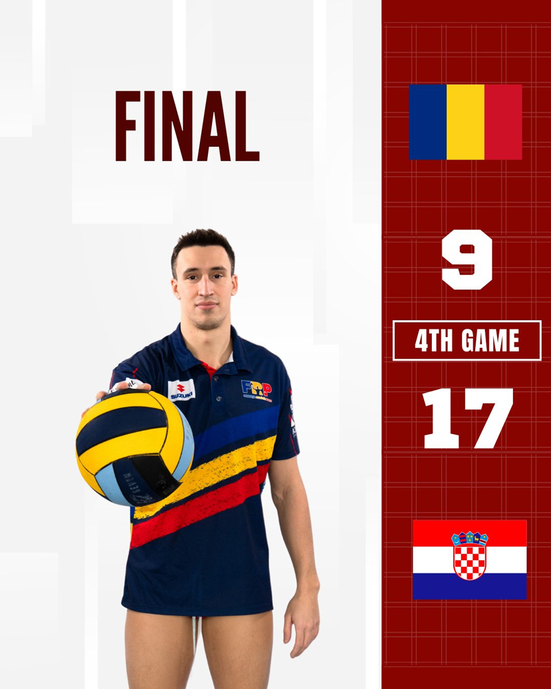 România pierde clar disputa cu Croația, în faza a doua de la Europenele de polo pe apă