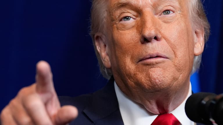 President Donald Trump speaks during a news conference with Israel's Prime Minister Benjamin Netanyahu at Mar-a-Lago, Monday, December 29, 2025.