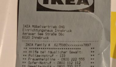 IKEA hat jetzt Kontakte für Opfer häuslicher Gewalt auf den Rechnungen ❤️