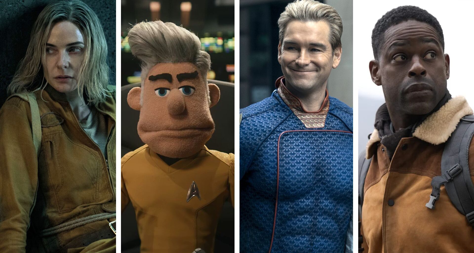 Split image showing four upcoming sci-fi shows in 2026 (L - R): Silo, Star Trek: Strange New Worlds, The Boys, and Paradise.