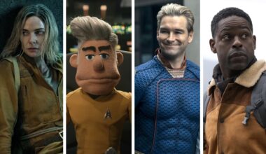 Split image showing four upcoming sci-fi shows in 2026 (L - R): Silo, Star Trek: Strange New Worlds, The Boys, and Paradise.