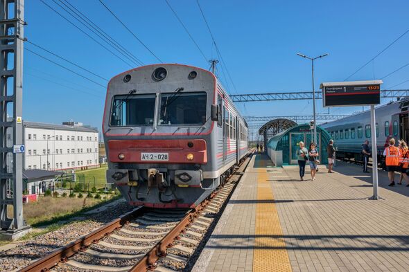 Railway station in the Russian steppe