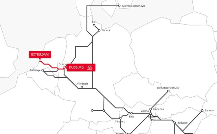 ÖBB Duisburg-Rotterdam route map. // Credit: ÖBB
