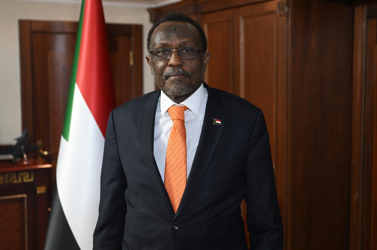 Sudan's Ambassador to Ankara Nadir Yousif Eltayeb speaking to a reporter in Ankara, Türkiye, Jan. 9, 2026. (AA Photo)