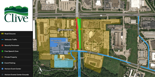 road closures for trump visit to clive