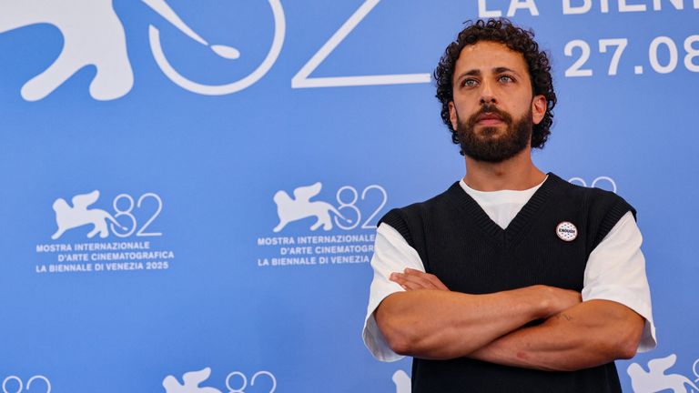 Motaz Malhees, one of the lead actors in The Voice Of Hind Rajab. Pic: Reuters