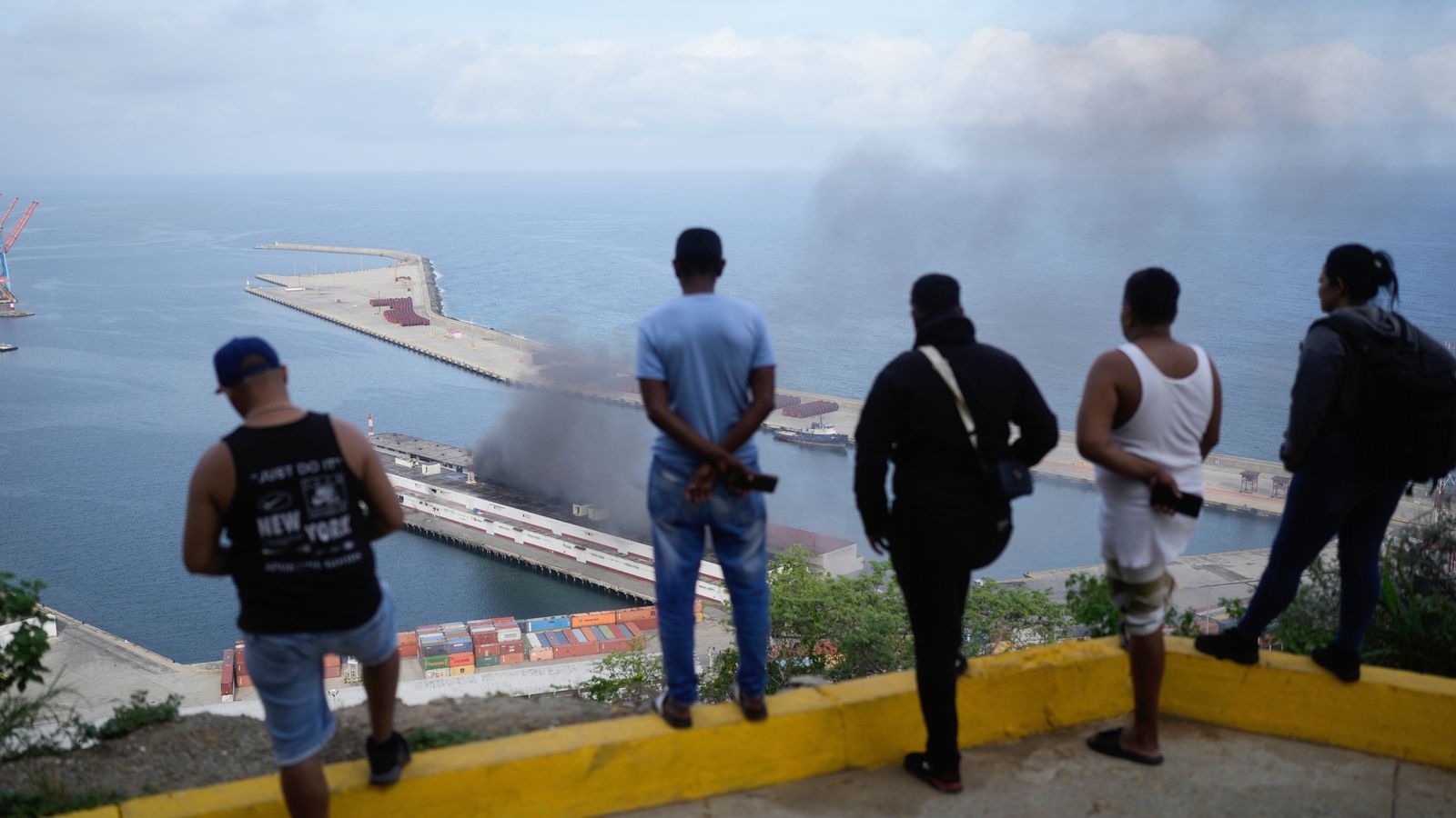 The La Guaira port in Venezuela was hit by US strikes on Saturday. Pic: AP.