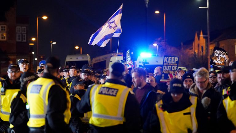 The police's ban on the Maccabi fans has been criticised. Pic: PA