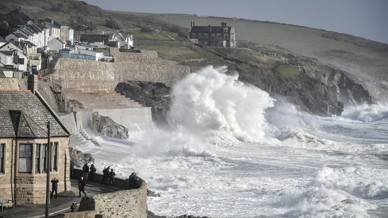 Waves batter the coast at Porthleven, Cornwall, in 2019. File pic: PA