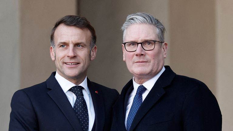 While Macron and Starmer held Ukraine peace talks in Paris. Pic: Reuters