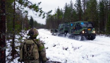 British soldiers train during a major exercise in the north of Finland in December