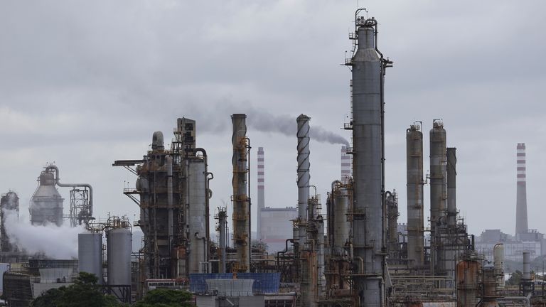 The Venezuelan state oil company PDVSA's El Palito refinery. Pic: AP