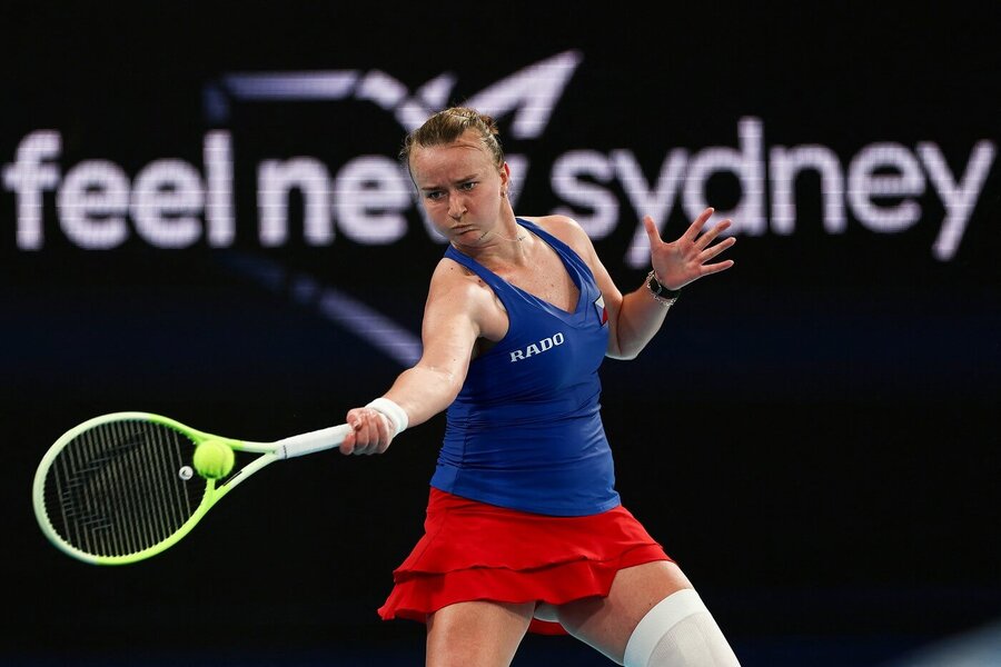 Tenis, United Cup, Barbora Krejčíková během zápasu s Mayou Joint