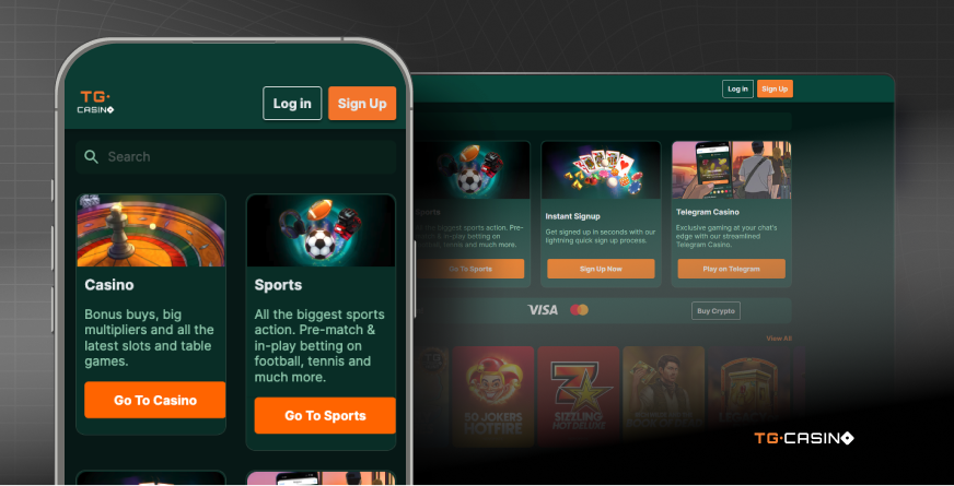 Image of the TG.Casino platform interface