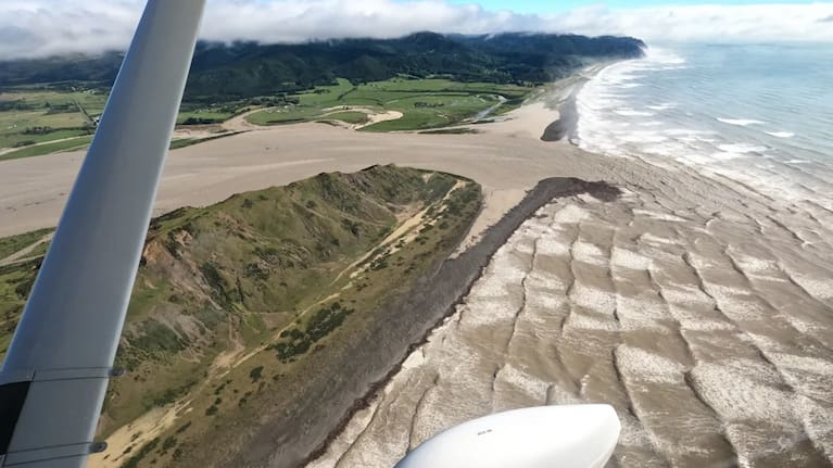 The Waiapu river mouth on 22 January, 2026.