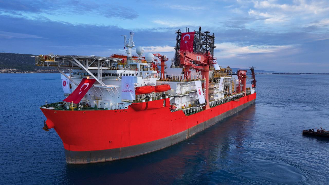 Photo shows Türkiye's new drilling ship Cagri Bey, accessed on Jan. 2, 2026. (Turkish Energy Ministry HO / AA Photo)