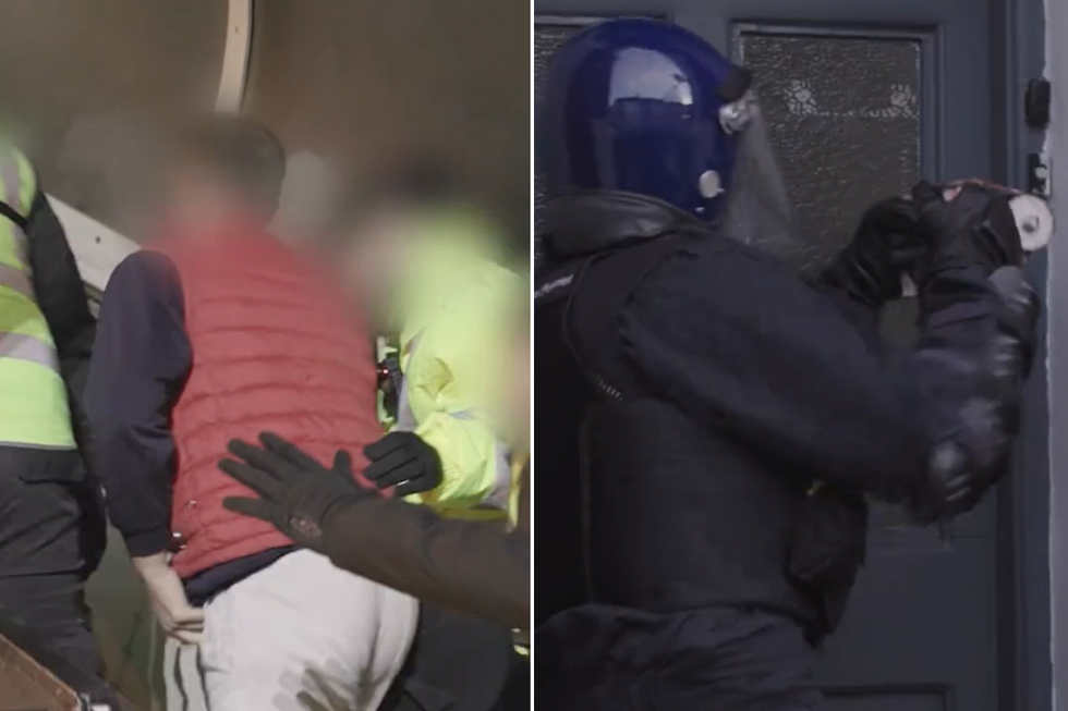 \u200bIn the video posted, dramatic music soundtracks a series of clipped-up footage showing immigration enforcement officers raiding homes and businesses