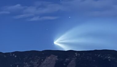 Space X Falcon 9 rocket seen across the southern Colorado sky Friday evening