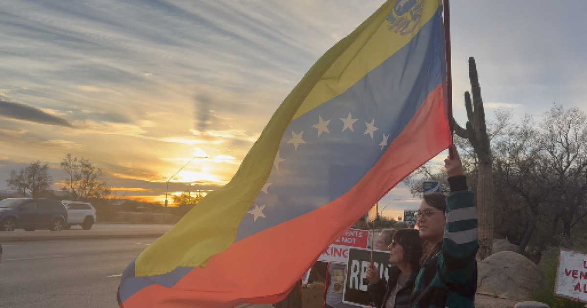 Tucson Protesters oppose Trump administration's actions in Venezuela
