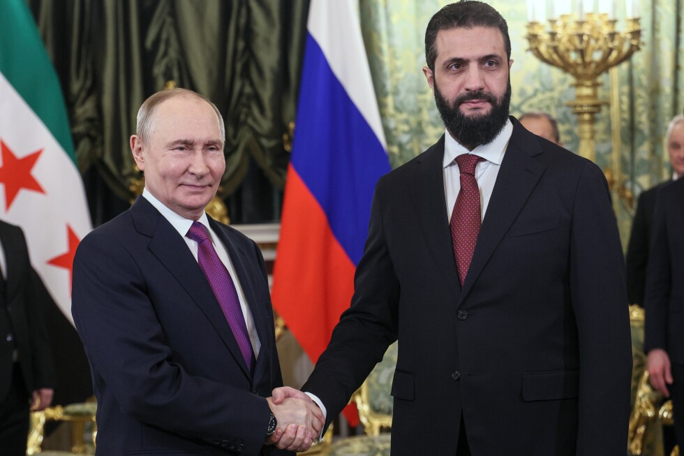 Putin hosts Syria's interim leader for talks, with Russian military bases on the agenda