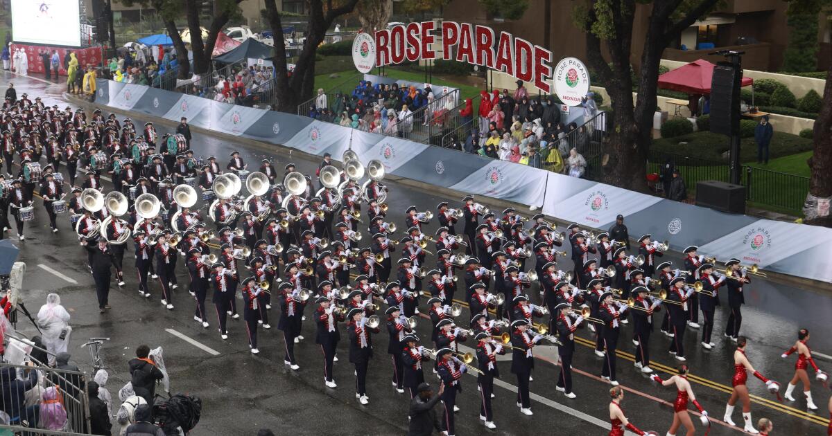 First rainy Rose Parade in decades kicks off in Pasadena