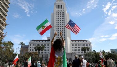 Photos: Iranian protest in downtown Los Angeles
