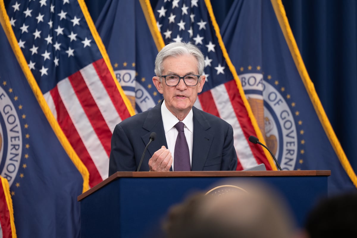 Federal Reserve Chairman Jerome Powell answers reporters' questions at an FOMC press conference.