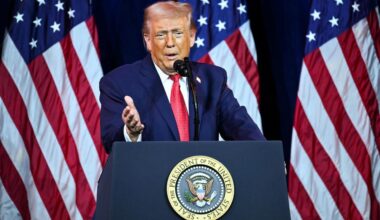 US President Donald Trump speaks during the House Republican Party (GOP) member retreat at the Kennedy Center in Washington, DC, on Jan. 6, 2026. (AFP Photo)