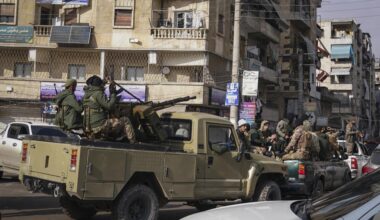 Syrian forces take security measures and patrol in the Ashrafieh neighborhood, previously held by the terrorist organization PKK/YPG, which operates under SDF, in Aleppo, Syria, Jan. 9, 2026. (AA Photo)