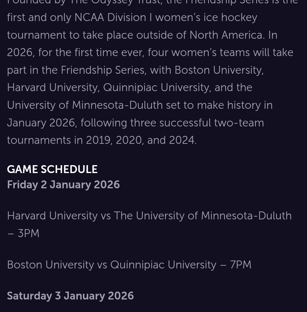 Friendship Four ice hockey series this weekend Belfast