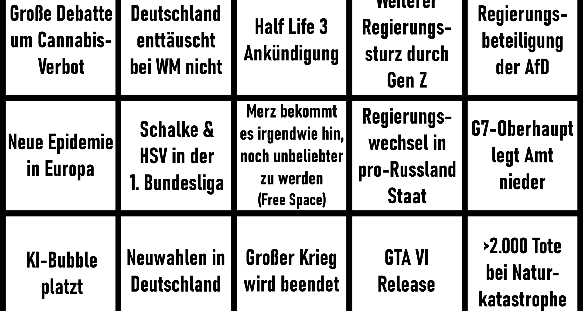 Mein alljährliches Bingo geht in die dritte Runde! Was steht bei euch auf der Liste?