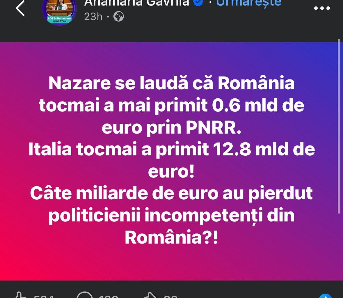 Dupa ce strigi ca vuvuzela impotriva UE acum vi si spui ca tara nu a atras suficente fonduri. Cata ipocrizie? Cat retardism? Apropo, la multi ani!