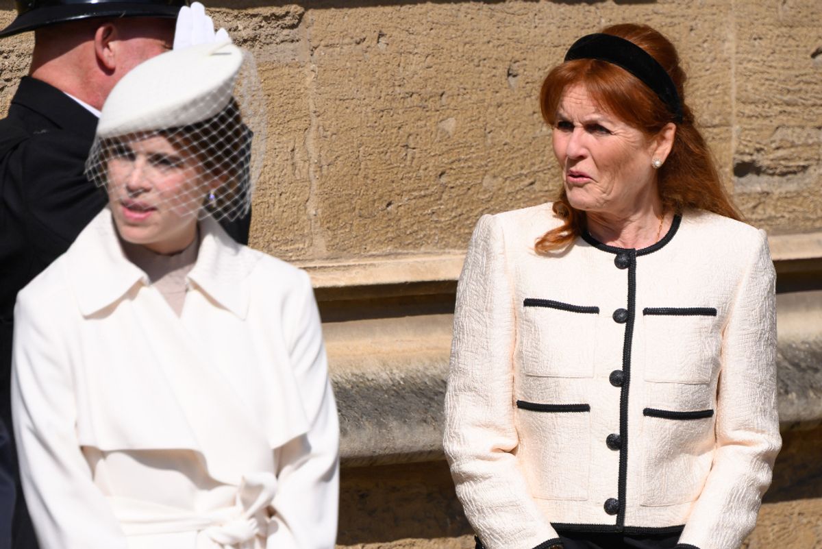 Fergie with youngest daughter Princess Eugenie at Windsor Castle last year 