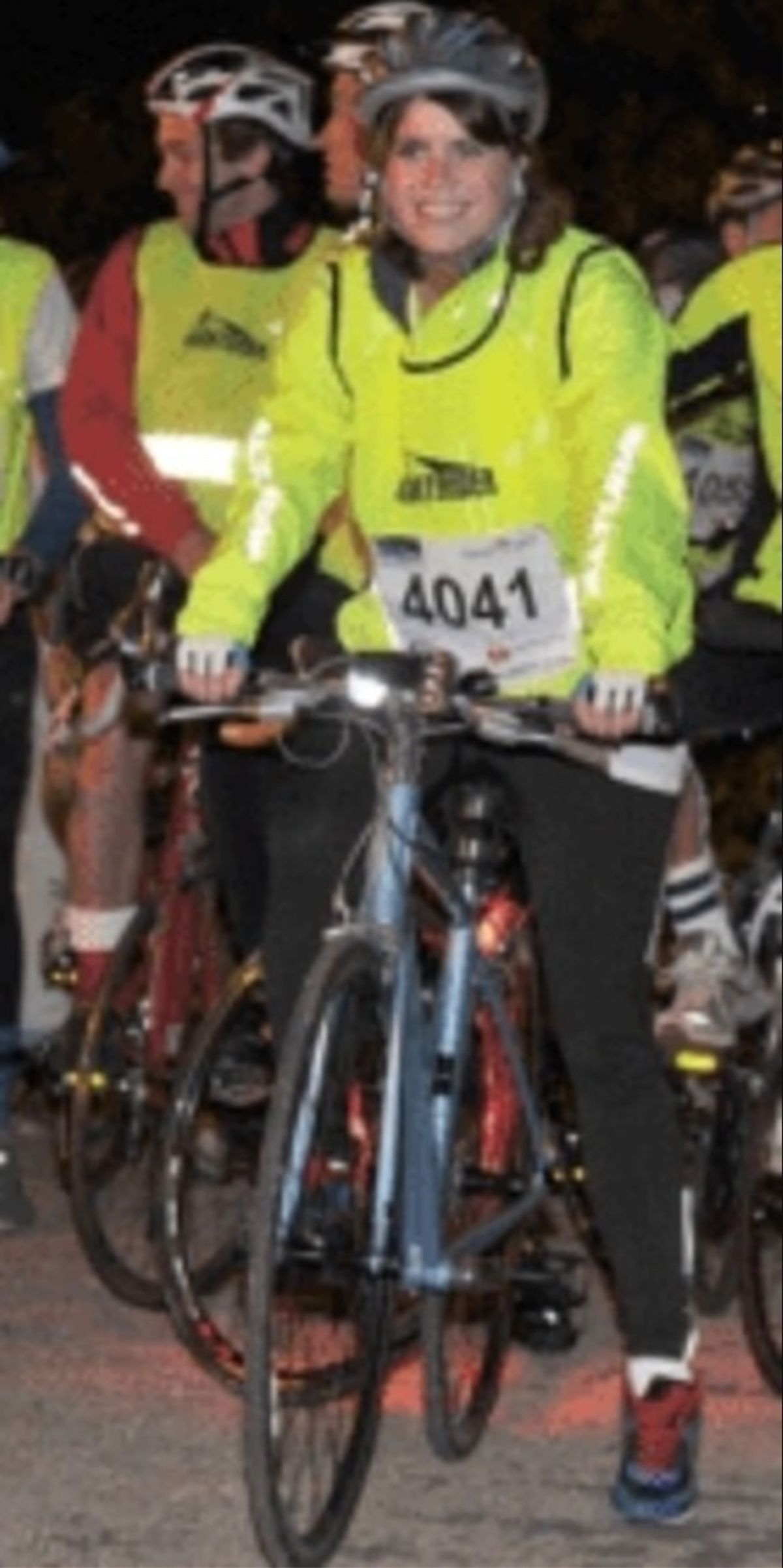Princess Eugenie taking part in a charity bike ride in London in June 2012