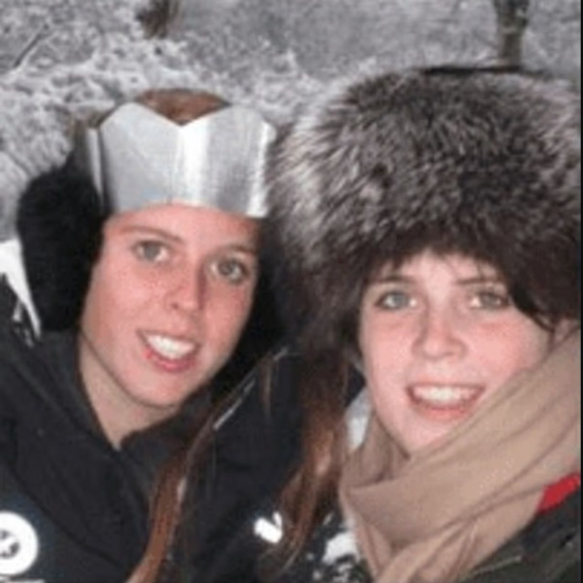 Princesses Beatrice and Eugenie as seen in the 2011 Christmas card