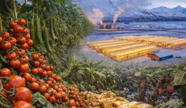 With greenhouses heated by geothermal energy, Iceland produces 70% of its tomatoes and almost 100% of its cucumbers, cuts imports, tests cocoa and bananas, and proves its worth in agriculture.