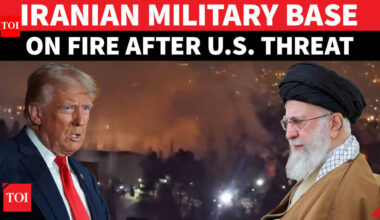 ON CAM: Iranian Military Base On Fire; Smoke Rises Over Tehran As Trump Threatens Action