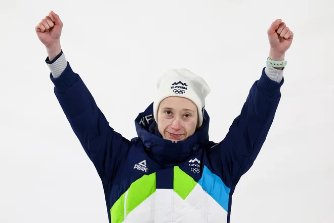 Nika Prevc je na veliki skakalnici osvojila bronasto kolajno. FOTO: Matej Družnik