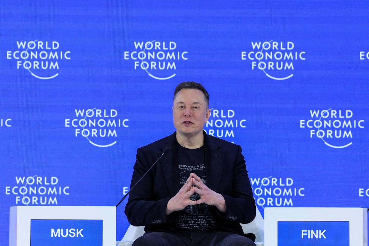 Elon Musk attends the 56th annual World Economic Forum (WEF) meeting in Davos, Switzerland, January 22, 2026.