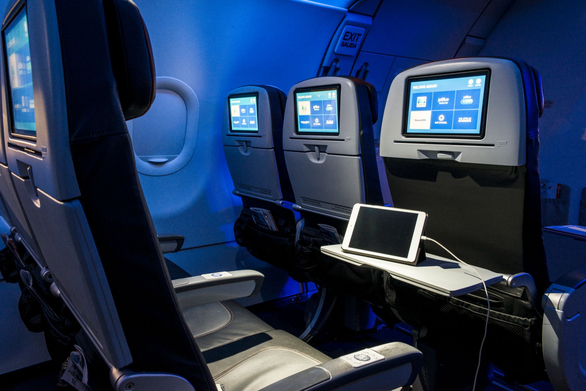 JetBlue was among the winners of the top airline cabins. Pictured is a economy cabin for JetBlue