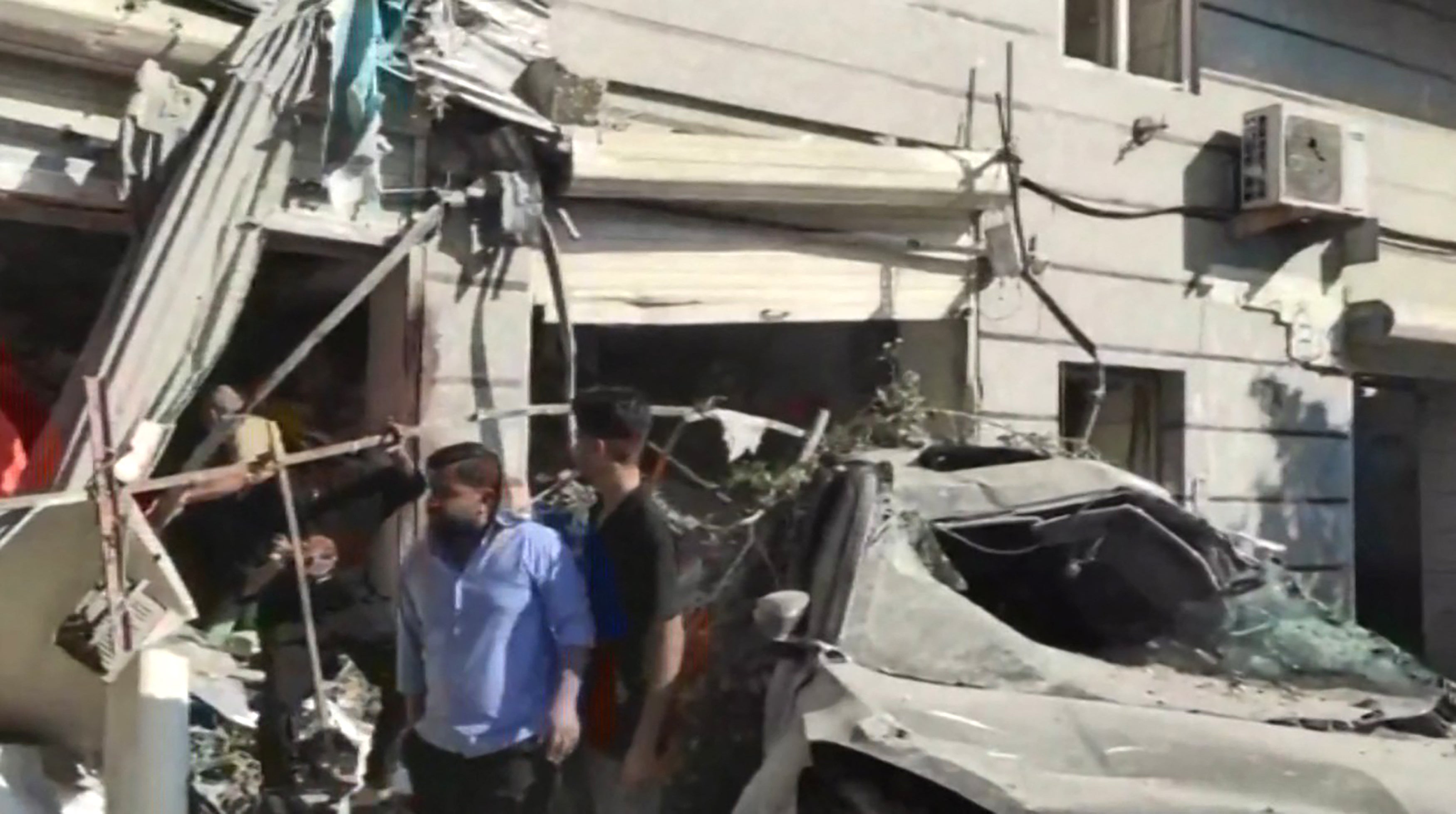 Damage after an explosion in a building in Bandar Abbas, a port in southern Iran