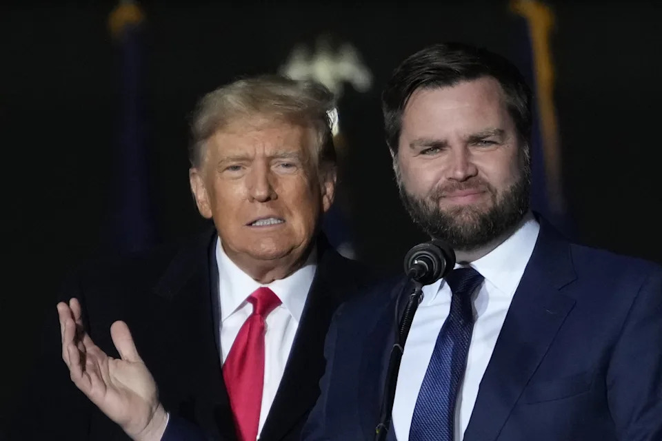 Donald Trump has mostly suggested JD Vance could be a good 2028 candidate, rather than tease a full endorsement. / Drew Angerer/Getty Images