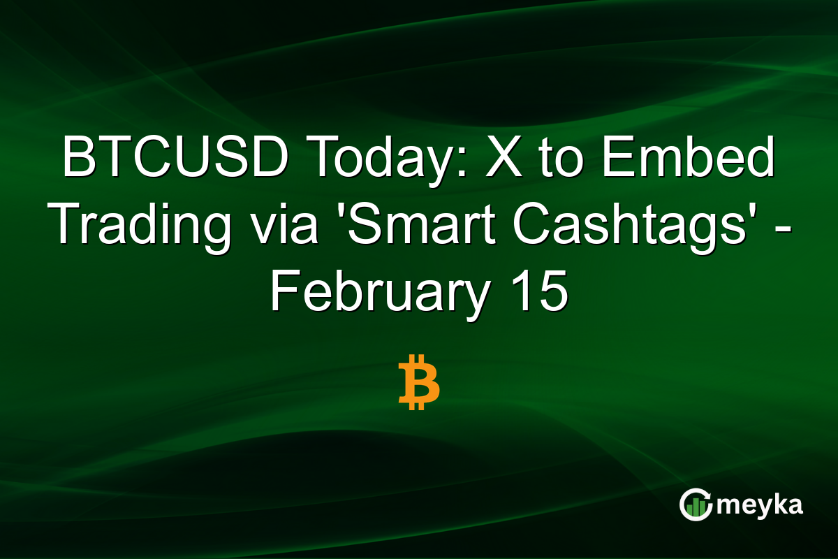 BTCUSD Today: X to Embed Trading via 'Smart Cashtags' - February 15