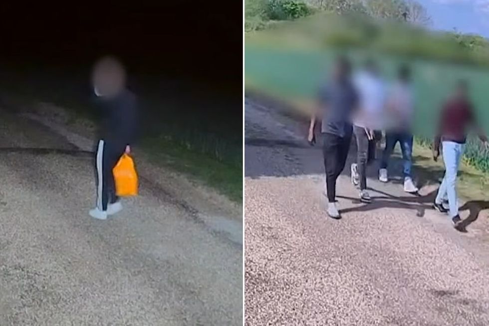 In shocking footage, which has been shared with GB News, one man appeared to breaking an 11pm curfew walking down the lane in pitch black darkness