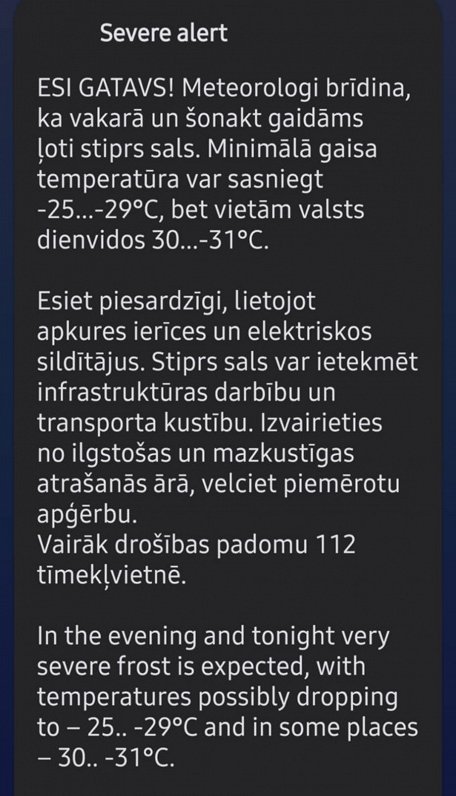 Weather alert Feb 1st, 2026