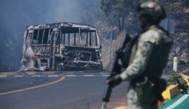 Photos of violence in Mexico after the army killed cartel boss Nemesio 'El Mencho' Oseguera