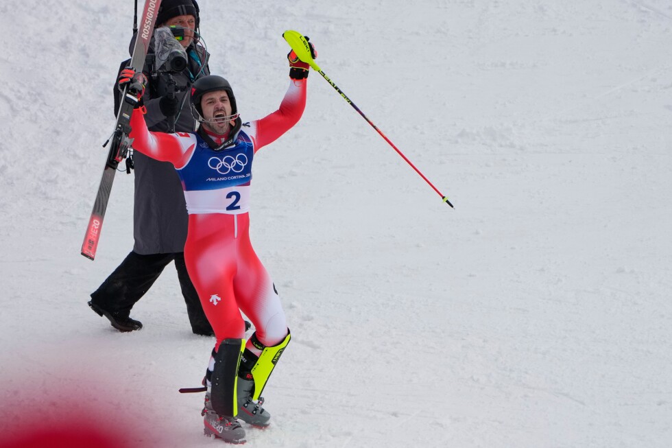 Loic Meillard of Switzerland wins slalom to close out men's Alpine program at Milan Cortina Olympics