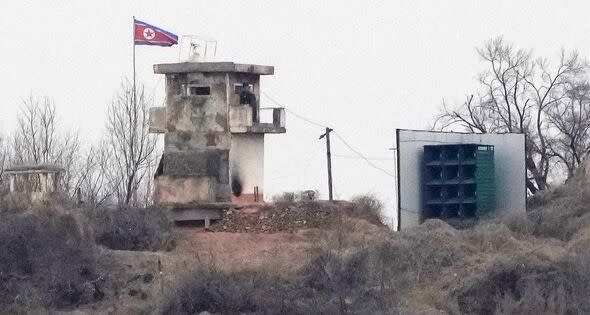 A North Korean military guard post